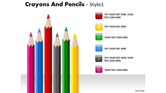 Business Cycle Diagram Crayons And Pencils Style Strategic Management