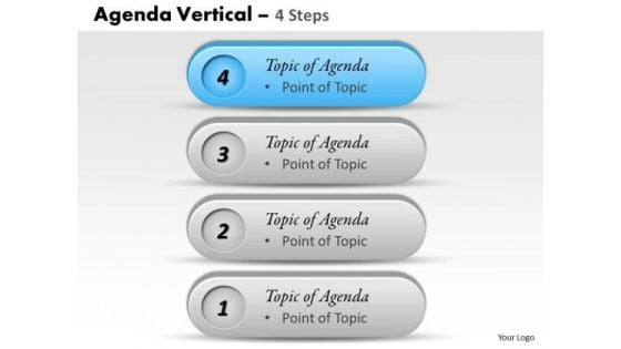 Business Cycle Diagram Four Staged Vertical Text Box Marketing Diagram