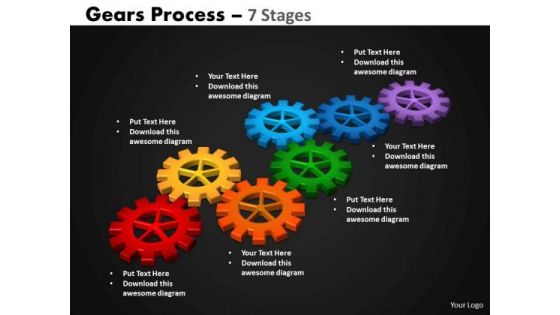 Business Cycle Diagram Gears Process 7 Stages Marketing Diagram