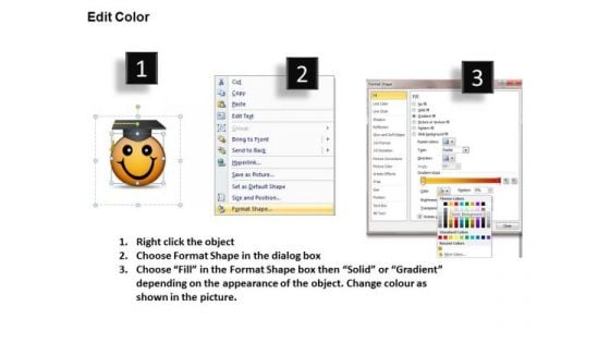 Business Cycle Diagram Graduation Celebration Smiley Emoticon Consulting Diagram