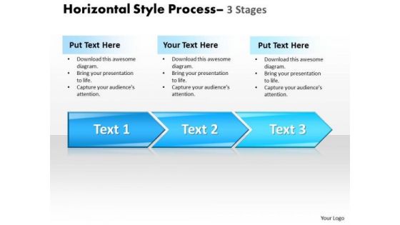 Business Cycle Diagram Horizontal Style 3 Stages Style 1 Strategy Diagram