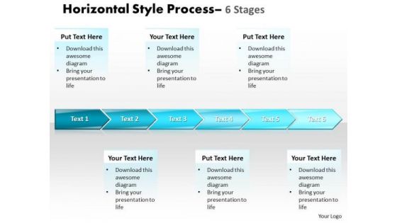 Business Cycle Diagram Horizontal Style 6 Stages Marketing Diagram