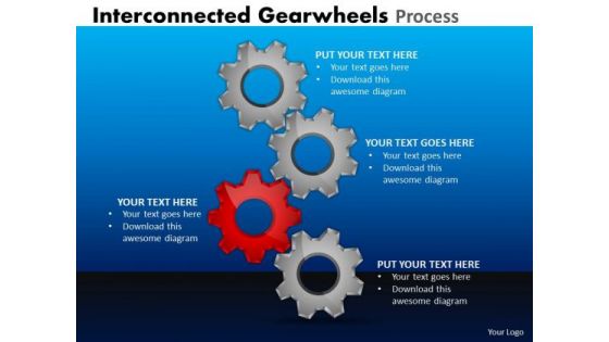 Business Cycle Diagram Interconnected Gearwheels Process Business Diagram