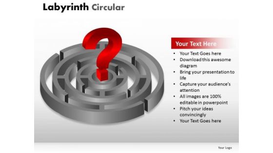 Business Cycle Diagram Labyrinth Circular Business Finance Strategy Development