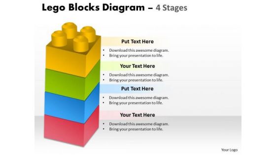 Business Cycle Diagram Lego Blocks Diagram 4 Stages Business Diagram