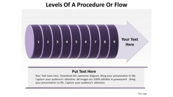 Business Cycle Diagram Levels Of A Procedure Or Flow 9 Stages Marketing Diagram