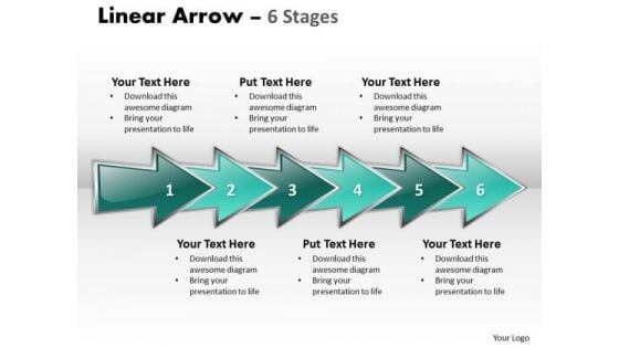 Business Cycle Diagram Linear Arrow 6 Stages Sales Diagram