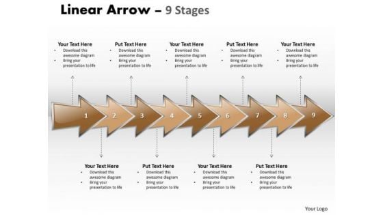 Business Cycle Diagram Linear Arrow 9 Stages Business Framework Model