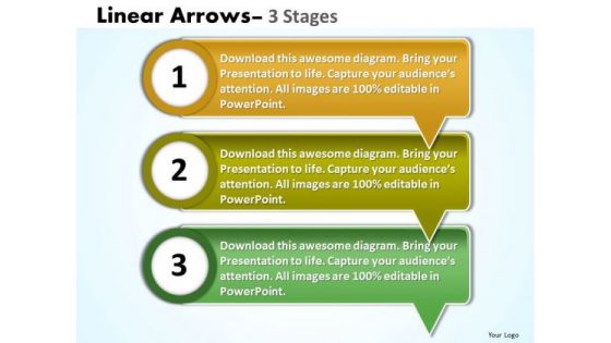 Business Cycle Diagram Linear Arrows 3 Stages Consulting Diagram