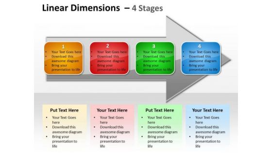 Business Cycle Diagram Linear Dimensions 4 Stages Consulting Diagram