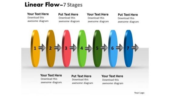 Business Cycle Diagram Linear Flow 7 Stages Strategy Diagram