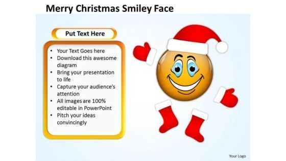 Business Cycle Diagram Merry Christmas Smiley Face Business Diagram