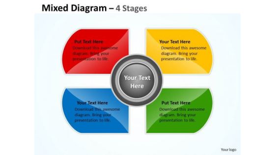 Business Cycle Diagram Mixed Diagram For Business Development 4 Stages Strategy Diagram