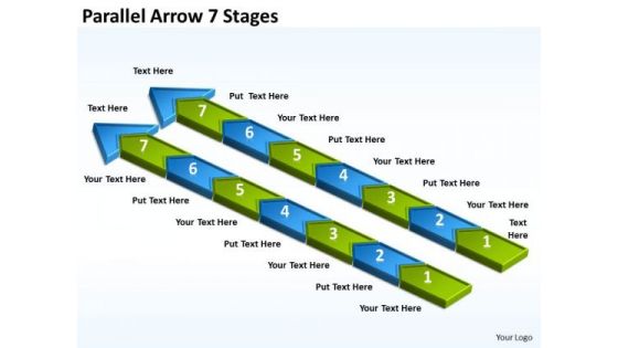 Business Cycle Diagram Parallel Arrow 7 Stages Consulting Diagram