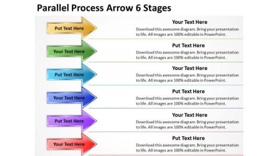 Business Cycle Diagram Parallel Process Arrow 6 Stages Marketing Diagram