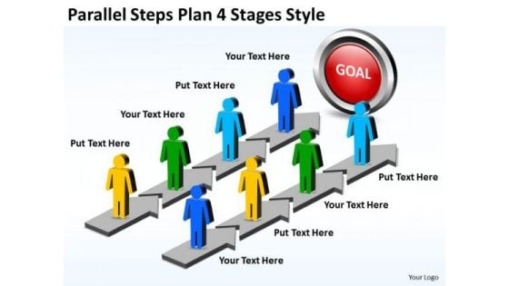 Business Cycle Diagram Parallel Steps Plan 4 Stages Style Consulting Diagram