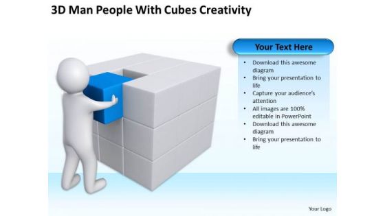 Business Cycle Diagram People With Cubes Creativity PowerPoint Templates Ppt Backgrounds For Slides