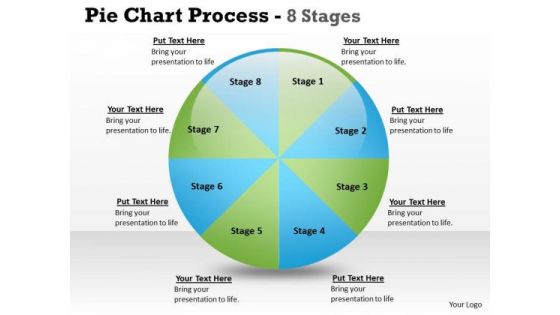 Business Cycle Diagram Pie Chart Process 8 Stages Sales Diagram