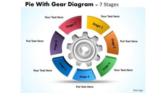 Business Cycle Diagram Pie With Gear Diagram 7 Stages Strategy Diagram