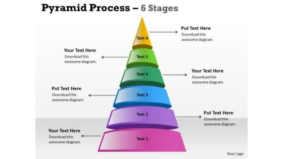 Business Cycle Diagram Pyramid Process 6 Stages For Marketing Strategy Diagram