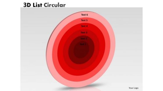 Business Cycle Diagram Red Colored 3d Concentric Diagram Business Framework Model