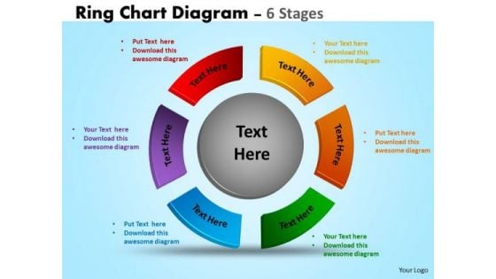 Business Cycle Diagram Ring Chart Diagram 6 Stages Sales Diagram