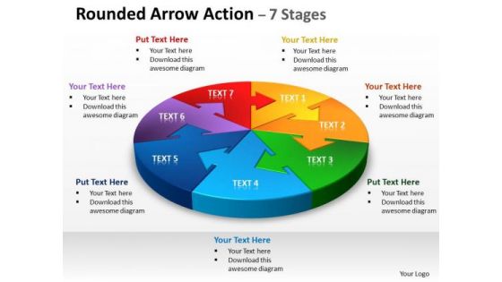 Business Cycle Diagram Rounded Arrow Diagram Action 7 Stages Marketing Diagram