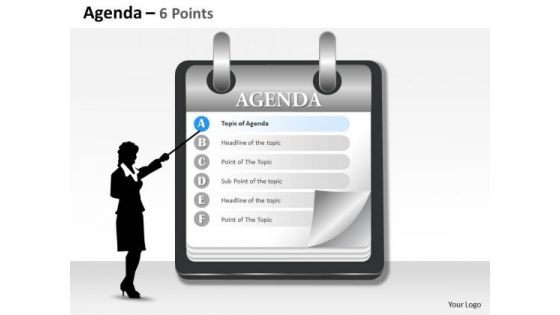 Business Cycle Diagram Six Staged Agenda Marketing Diagram