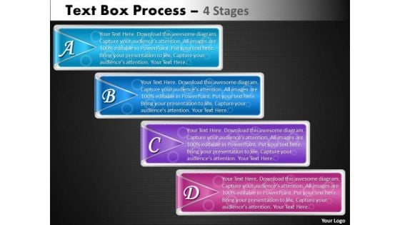 Business Cycle Diagram Text Box Process 4 Stages Strategy Diagram