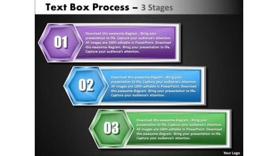 Business Cycle Diagram Text Boxe Process 3 Step Strategy Diagram