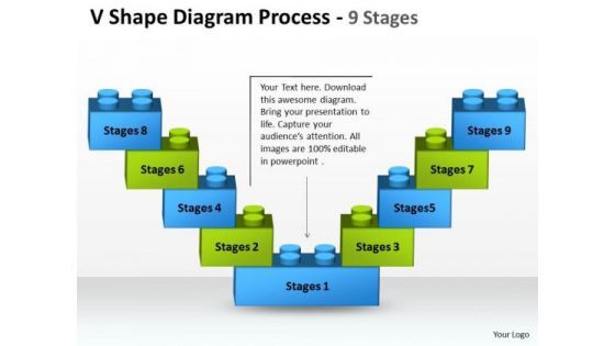 Business Cycle Diagram V Shape Diagram Process 9 Stages Marketing Diagram