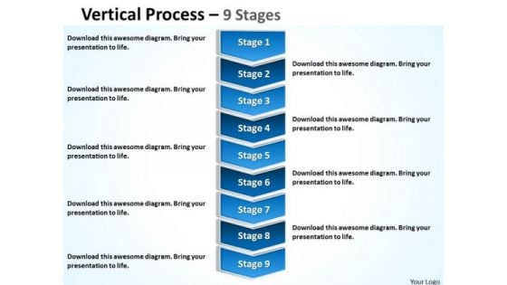 Business Cycle Diagram Vertical Process 9 Stages Consulting Diagram