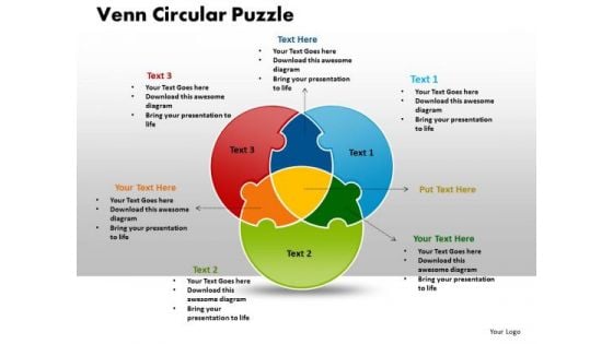 Business Cycle Process PowerPoint Templates Business Venn Circular Puzzle Process Ppt Slides