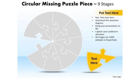 Business Dagram Circular Missing Puzzle Piece 9 Stages Business Framework Model