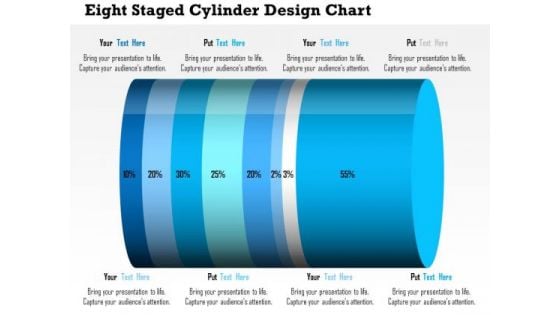 Business Daigram Eight Staged Cylinder Design Chart Presentation Templets