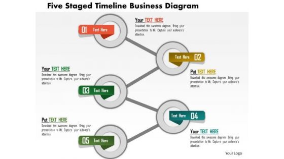 Business Daigram Five Staged Timeline Business Diagram Presentation Templets