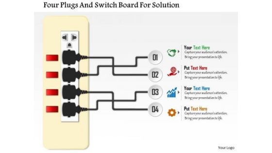 Business Daigram Four Plugs And Switch Board For Solution Presentation Templets Business Daigram Four Plugs And Switch Board For Solution Presentation Templets