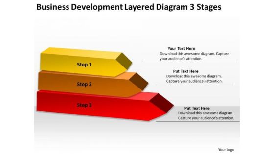 Business Development Layered Diagram 3 Stages Plan For Dummies PowerPoint Templates