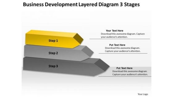 Business Development Layered Diagram 3 Stages Plans That Work PowerPoint Slides