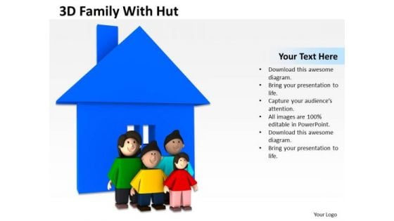 Business Development Process Diagram 3d Family With Hut PowerPoint Slides