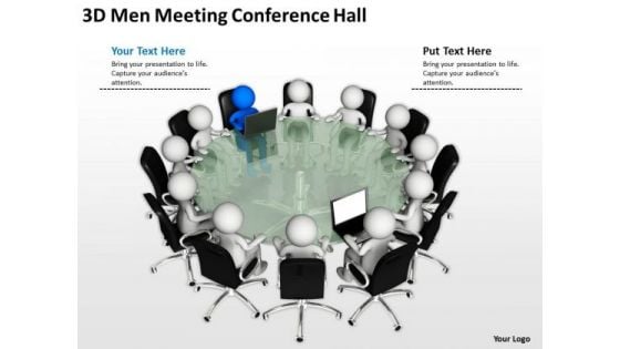 Business Development Process Diagram 3d Meeting Conference Hall PowerPoint Templates