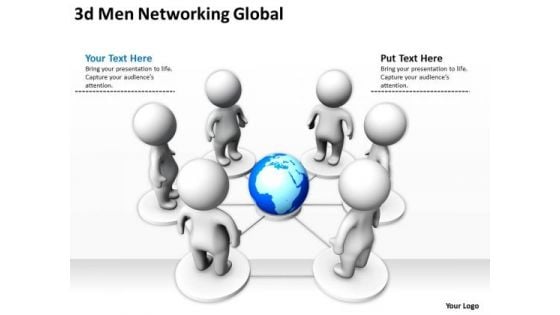 Business Development Process Diagram 3d Networking Global PowerPoint Templates