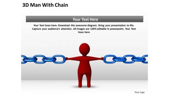 Business Development Process Diagram Man With Chain PowerPoint Templates Ppt Backgrounds For Slides