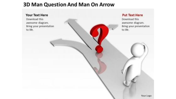 Business Development Process Flowchart 3d Man Question And Arrow PowerPoint Templates