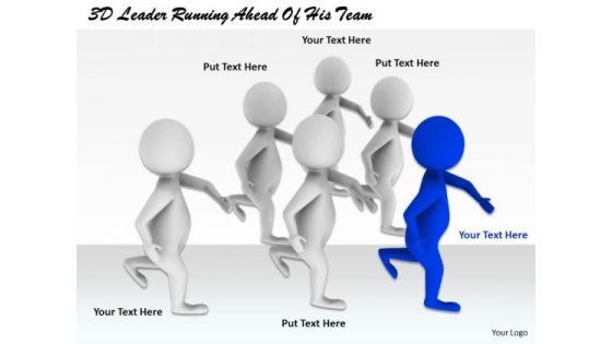 Business Development Strategy Template 3d Leader Running Ahead Of His Team Concepts