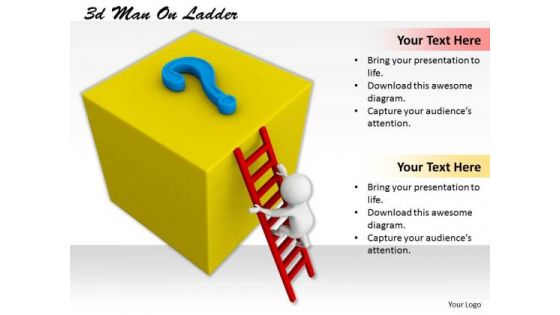 Business Development Strategy Template 3d Man On Ladder Characters