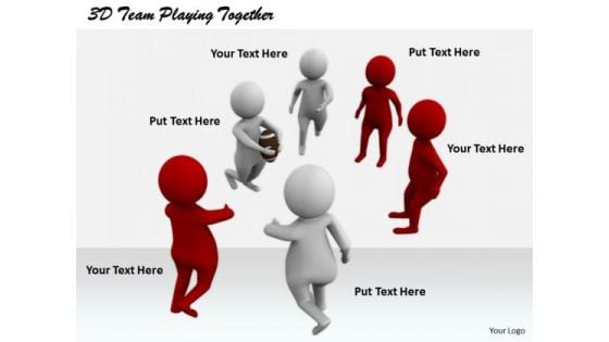 Business Development Strategy Template 3d Team Playing Together Character Modeling
