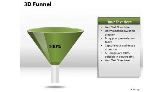 Business Diagram 100 Percent Value Funnel Diagram Strategic Management