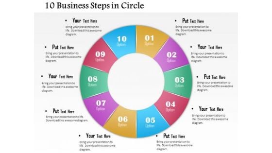 Business Diagram 10 Business Steps In Circle Presentation Template