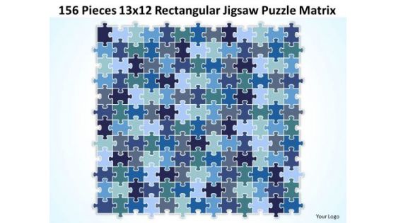 Business Diagram 156 Pieces 13x12 Rectangular Jigsaw Puzzle Matrix Sales Diagram